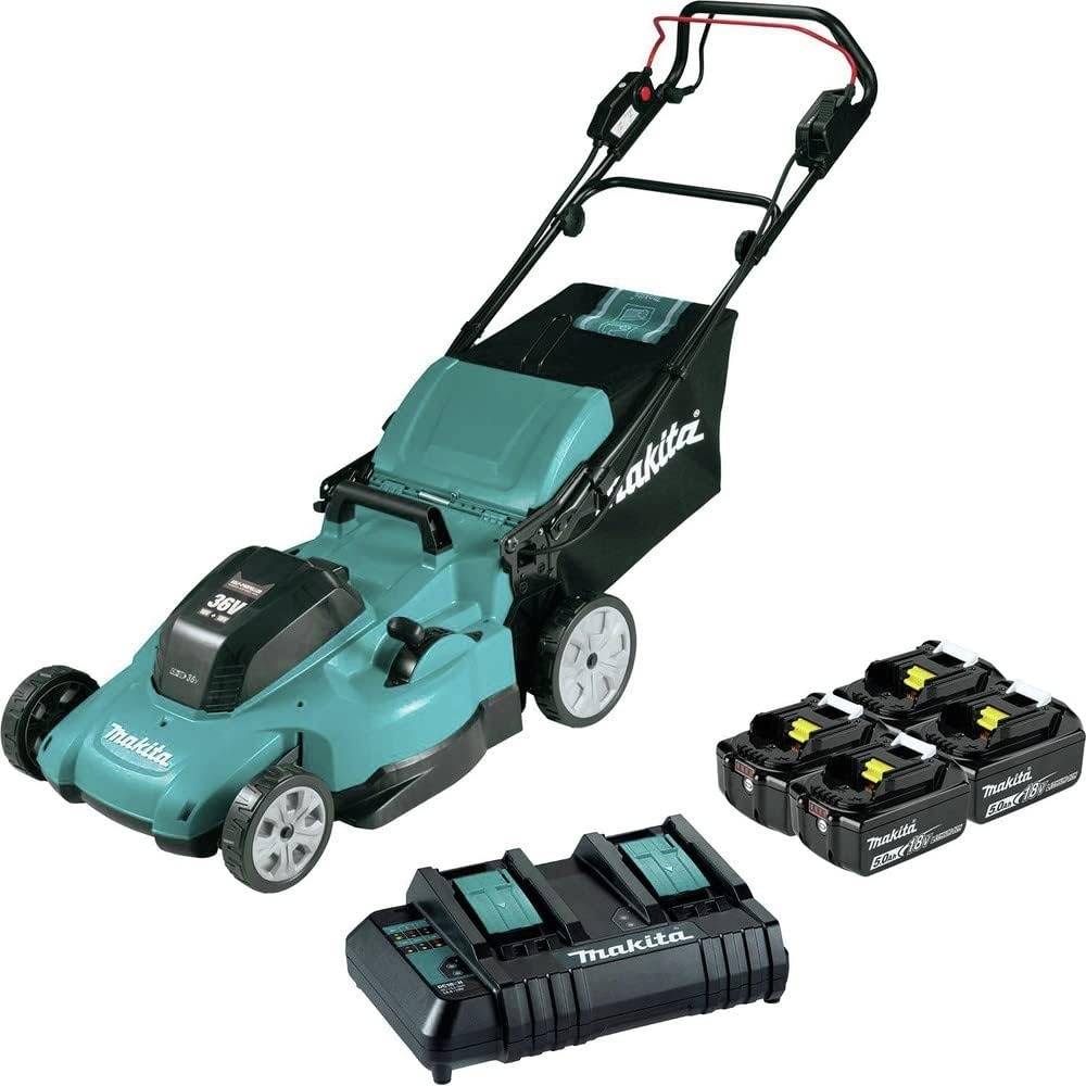 image:imageMakita XML11CT1 36V 18V X2 LXT 21 SelfPropelled Lawn Mower Kit with 4 Batteries 50Ah
