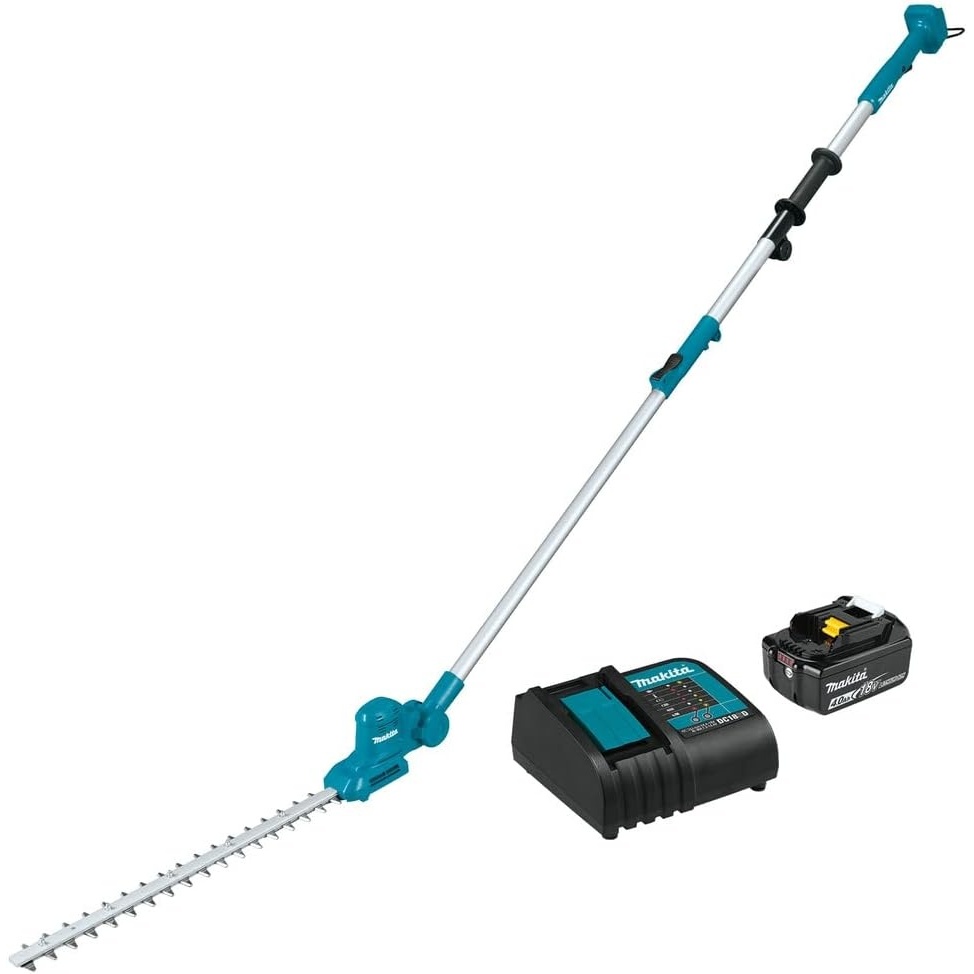 image:imageMakita XNU05SM1 18V LXT LithiumIon Cordless 18 Telescoping Articulating Pole Hedge Trimmer Kit 40Ah