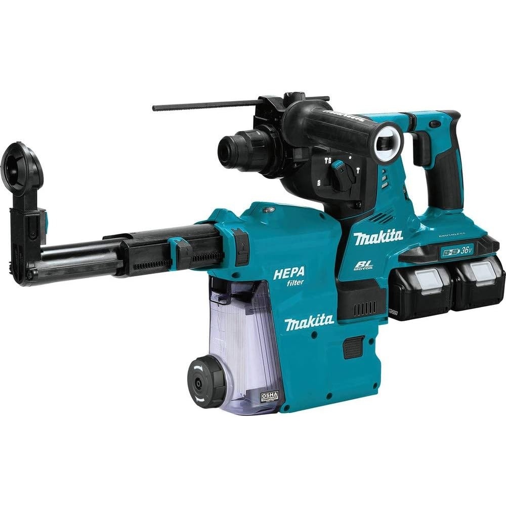 image:imageMakita XRH10ZW 18V X2 LXT 36V Brushless Cordless 118 AVT Rotary Hammer accepts SDSPLUS bits wExtractor AFT AWS Capable Tool OnlyRotary Hammer Kit
