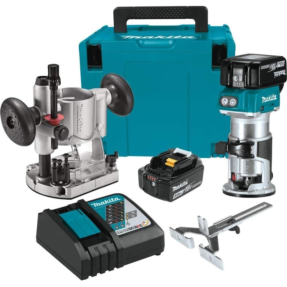 image:imageMakita XTR01T7 18V LXT LithiumIon Brushless Cordless Compact Router KitRouter Kit