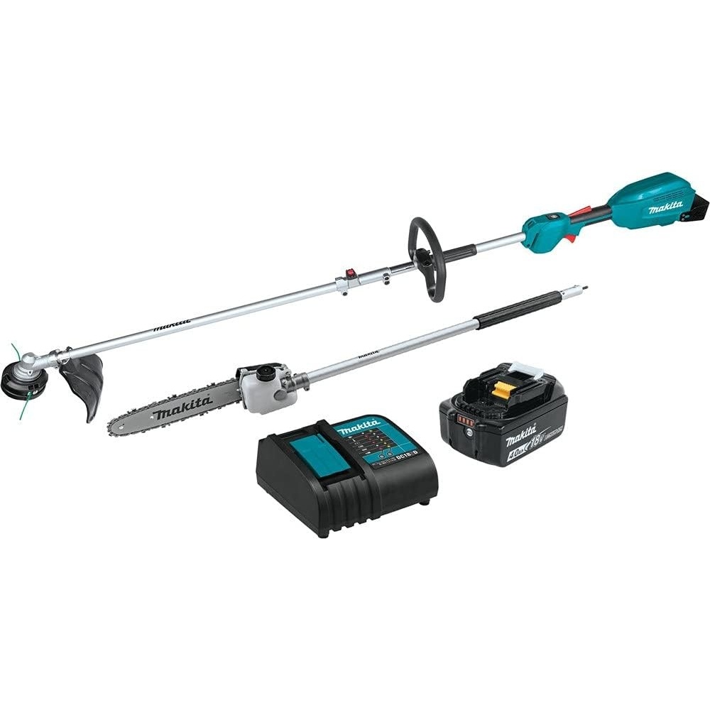 image:imageMakita XUX02SM1X4 18V LXT LithiumIon Brushless Cordless Couple Shaft Power Head Kit With 13 String Trimmer amp 10 Pole Saw Attachments 40AhCouple Shaft Power Head Kit