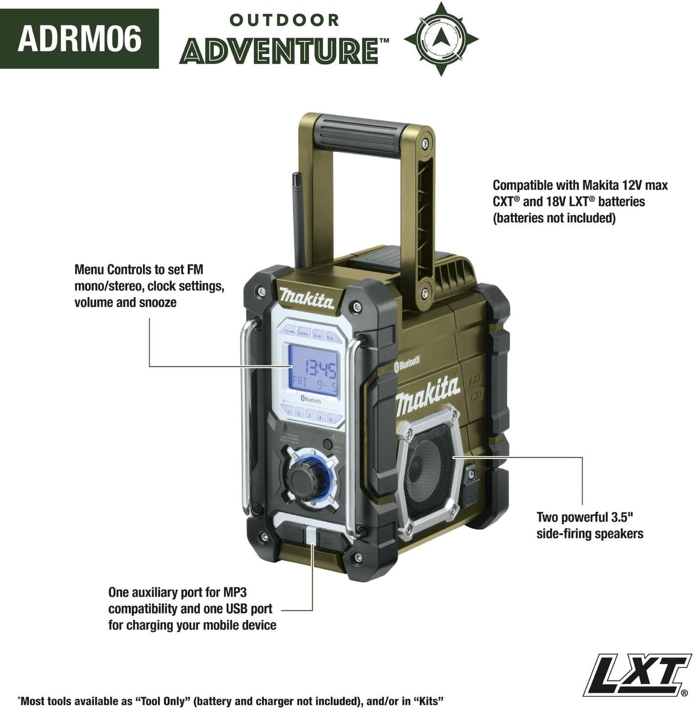 image:imageMakita ADRM06 Outdoor Adventure 18V LXT Bluetooth Radio Tool Only