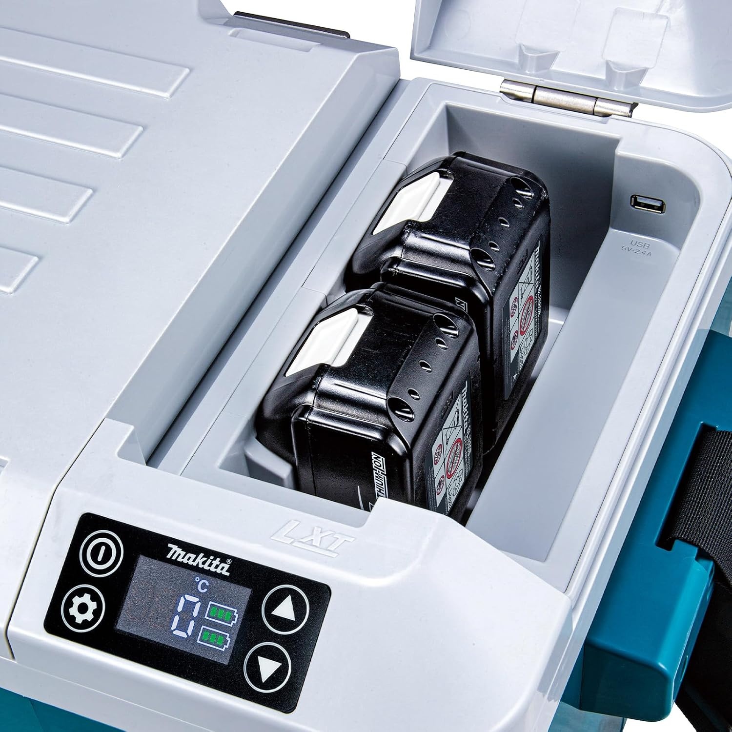 image:imageMakita DCW180Z 18V X2 LXT LithiumIon 12V24V DC Auto and AC CoolerWarmer Tool Only 12V24V DC and AC power Toolonly configurationCoolerWarmer
