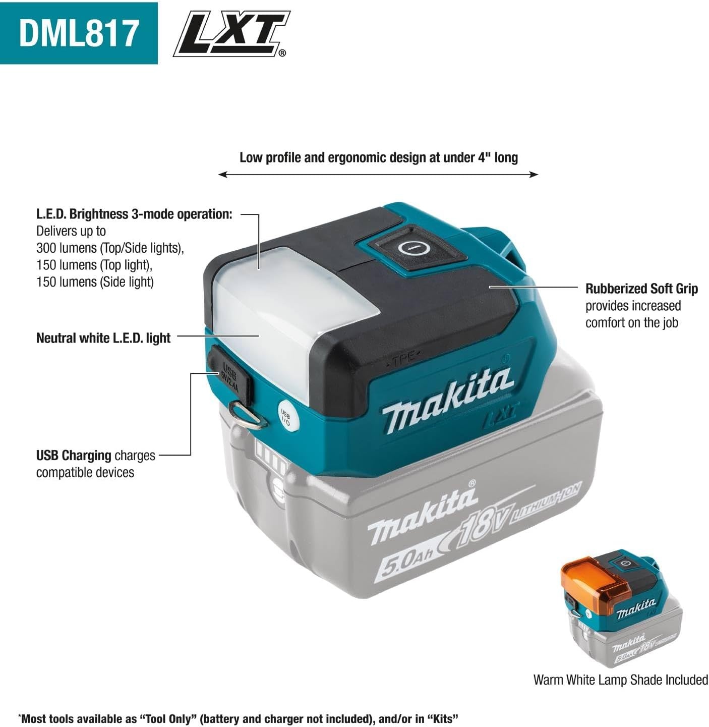 image:imageMakita DML817 18V LXT Compact LED Flashlight Flashlight Only