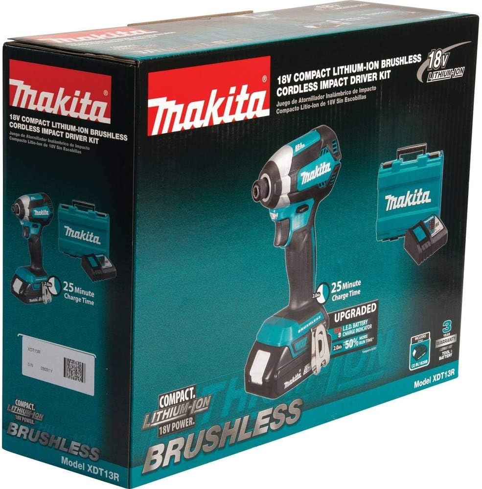 image:imageMakita XDT13R 20Ah 18V LXT LithiumIon Compact Brushless Cordless Impact Driver Kit