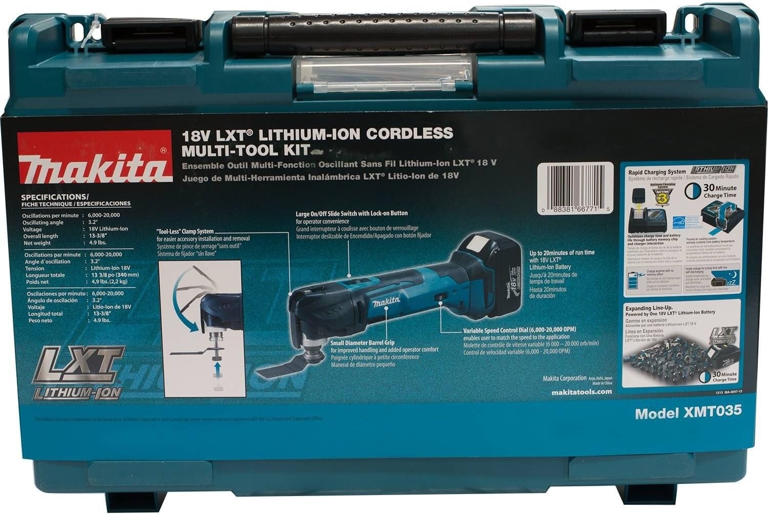 image:imageMakita XMT035 18V LXT LithiumIon Cordless MultiTool Kit 30Ah