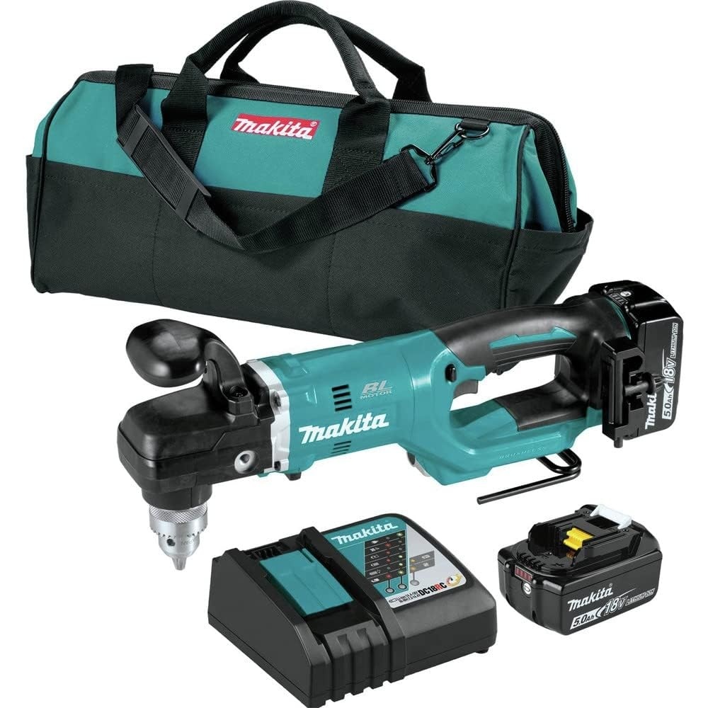 image:imageMakita XAD05T 18V LXT LithiumIon Brushless Cordless 12 Right Angle Drill Kit 50AhKit w two 50Ah batteries