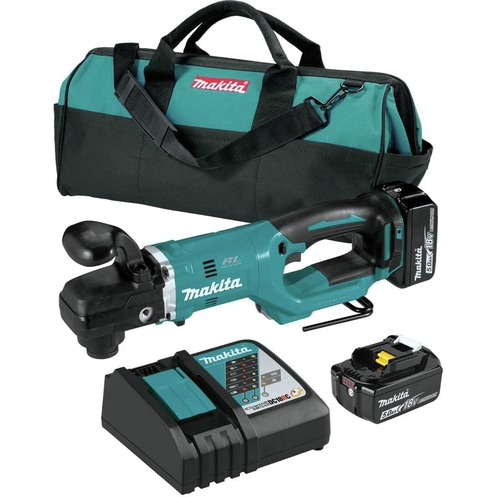 image:imageMakita XAD06T 18V LXT LithiumIon Brushless Cordless 716 Hex Right Angle Drill Kit 50Ah LithiumIon Kit with 50Ah BatteryKit w two 50Ah batteries