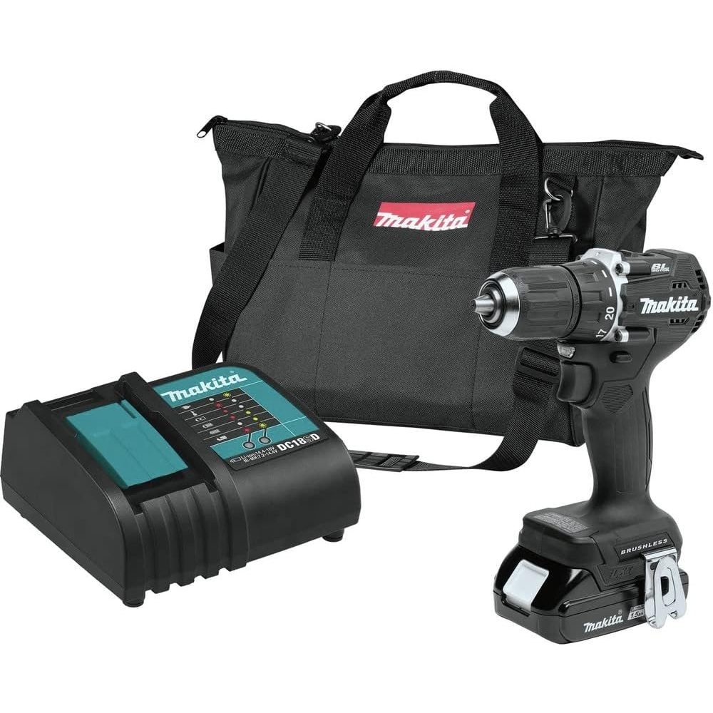 image:imageMakita XFD15SY1B 18V LXT LithiumIon SubCompact Brushless Cordless 12 DriverDrill Kit 15Ah