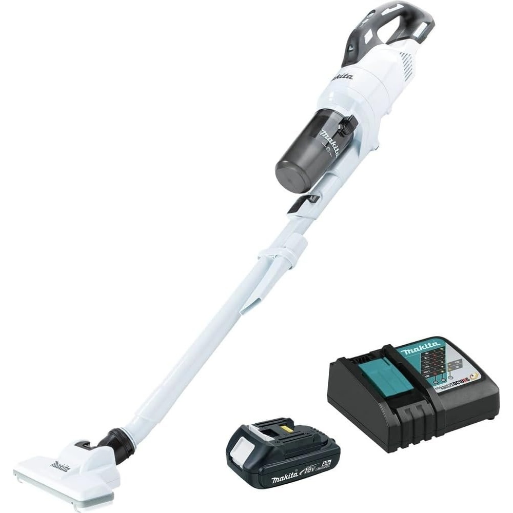 image:imageMakita XLC11R1W 18V LXT Lithiumion Compact Brushless Cordless Cyclonic 4Speed Stick Vacuum Kit 20Ah