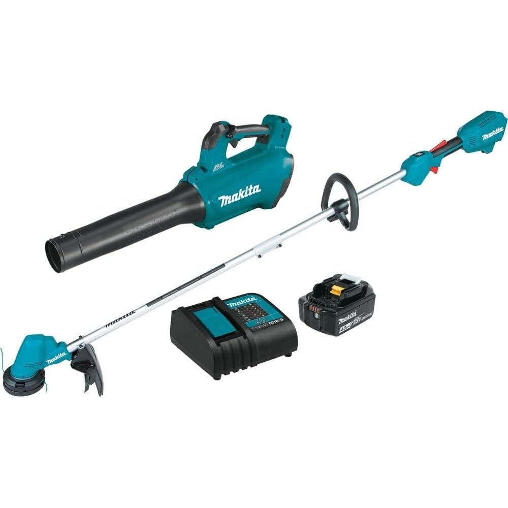 image:imageMakita XT287SM1 18V LXT LithiumIon Brushless Cordless 2Pc Combo Kit 40Ah Blower and string trimmer up to 116 MPH and 459 CFM rapidload headHandheld