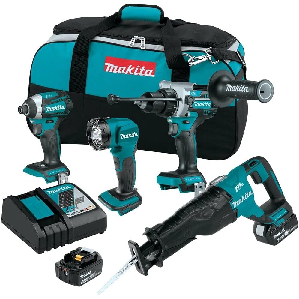 image:imageMakita XT453T 18V LXT LithiumIon Brushless Cordless 4Pc Combo Kit 50AhCombo Kit