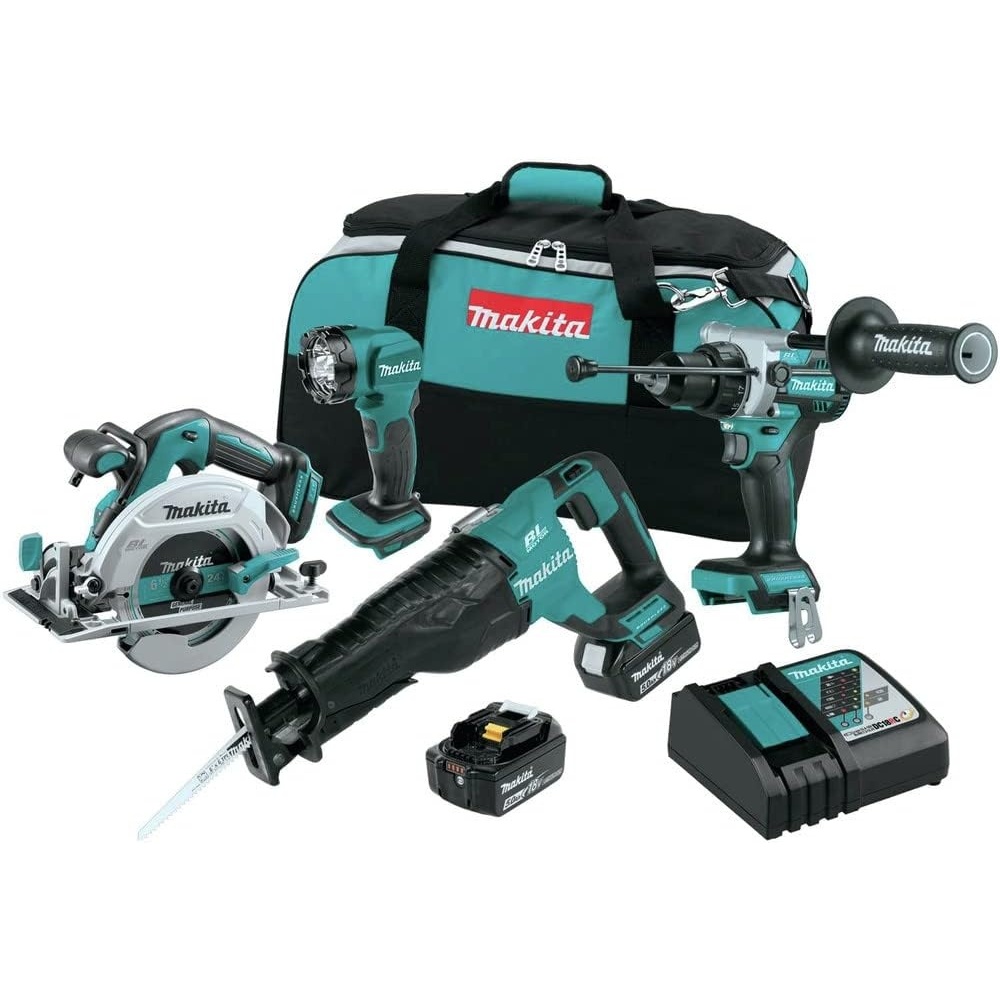 image:imageMakita XT454T 18V LXT LithiumIon Brushless Cordless 4Pc Combo Kit 50Ah